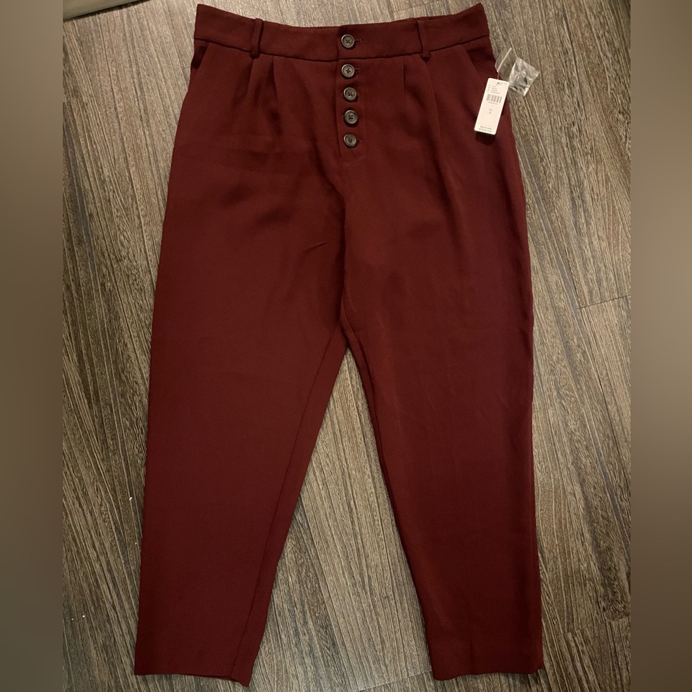 Anthropologie Sasha Button-Fly Tapered Trousers